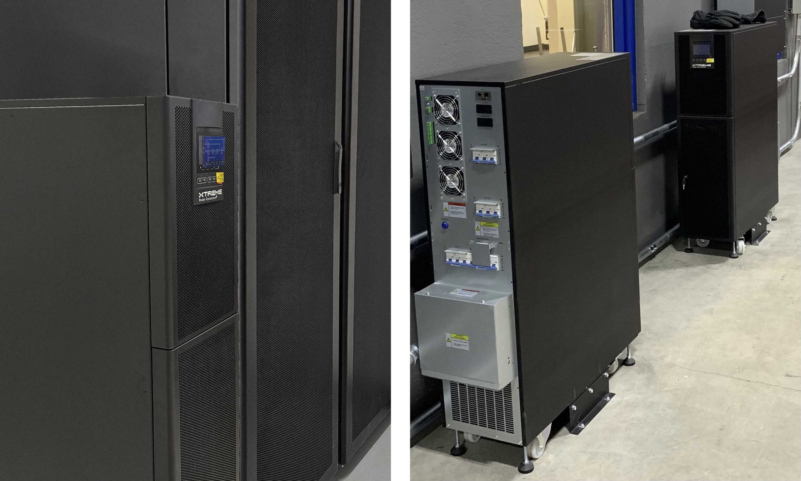 Two Li90 UPS units deployed on industrial plant floor showing large-scale power protection