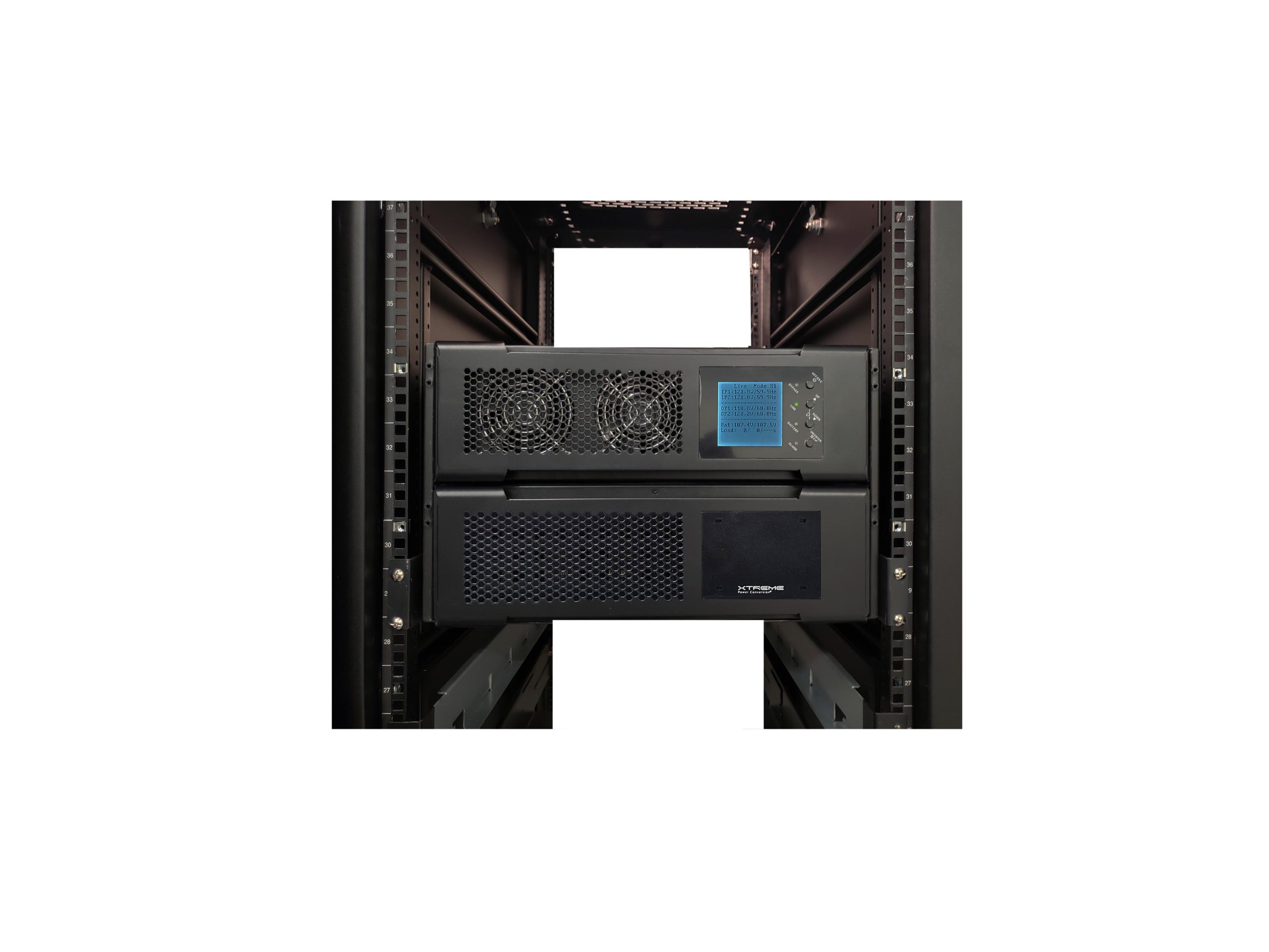M90C-2S modular three-phase UPS installed in rack — for small edge data rooms with three-phase power