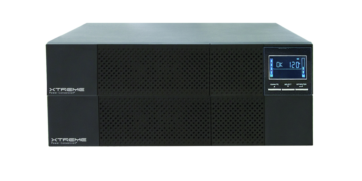 Xtreme Power P91-1.5kLi online UPS stacked above an XPD-IT15LV isolation PDU, front view