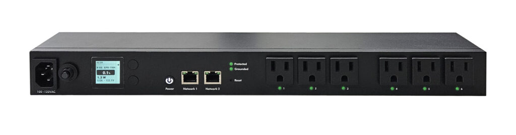 switched PDU, rack PDU 120V, metered-by-outlet PDU, remote reboot PDU, SNMP PDUSecondary Keywords: network closet PDU, IDF PDU, surge protected PDU, short-depth rack PDU 