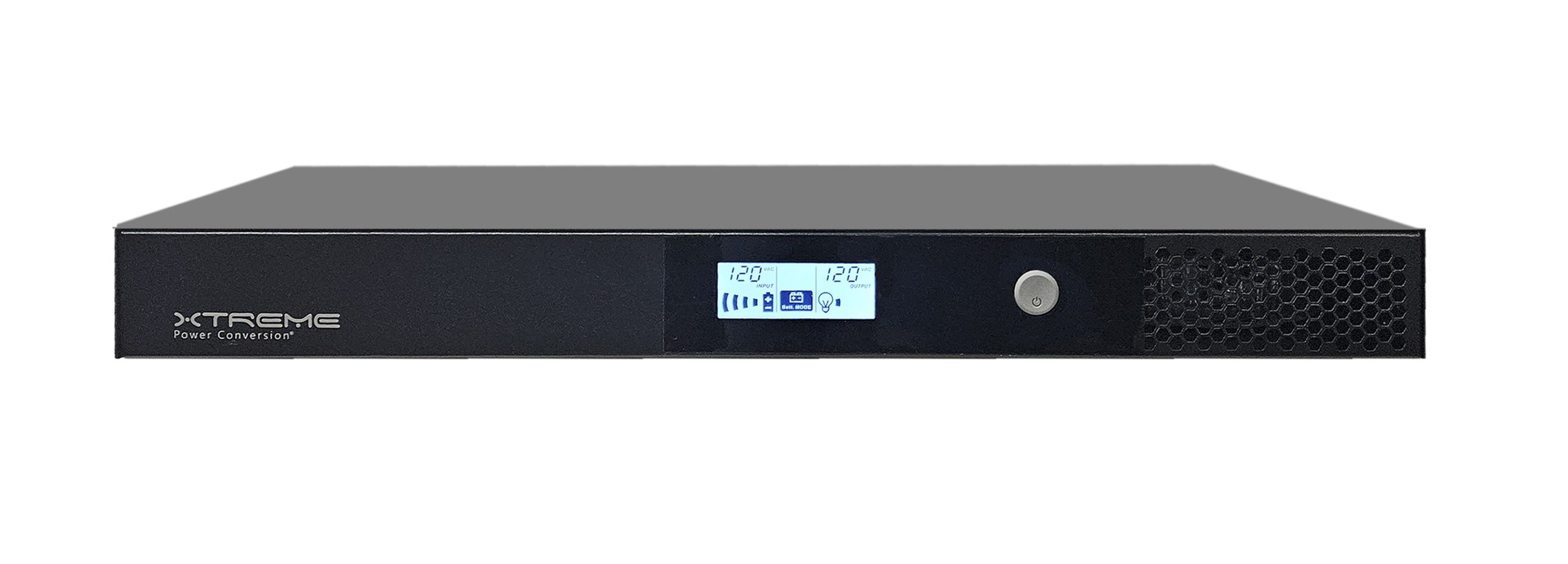 Xtreme Power V70 1U short-depth rackmount UPS, front view