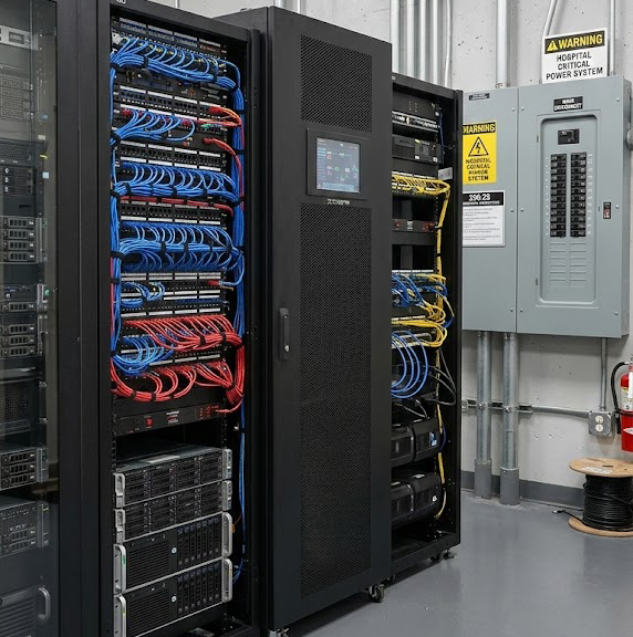 X90-2S 100 kW unity power factor UPS installed in an electrical room supporting critical power infrastructure